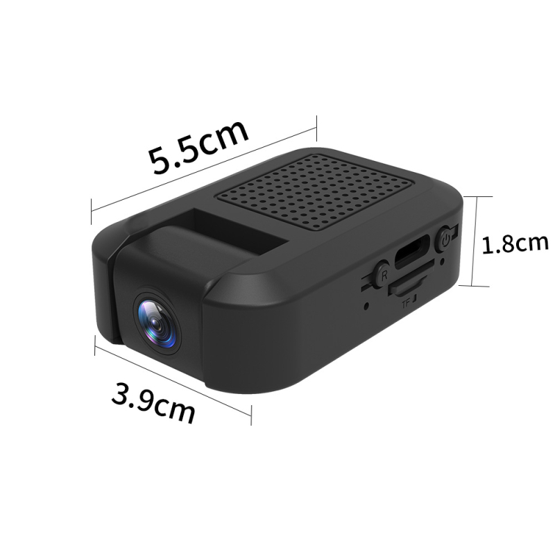 Мини камера за домашно наблюдение със Wi-Fi дистанционно управление, 1080p, широк ъгъл, поддържа TF карта и мобилно приложение