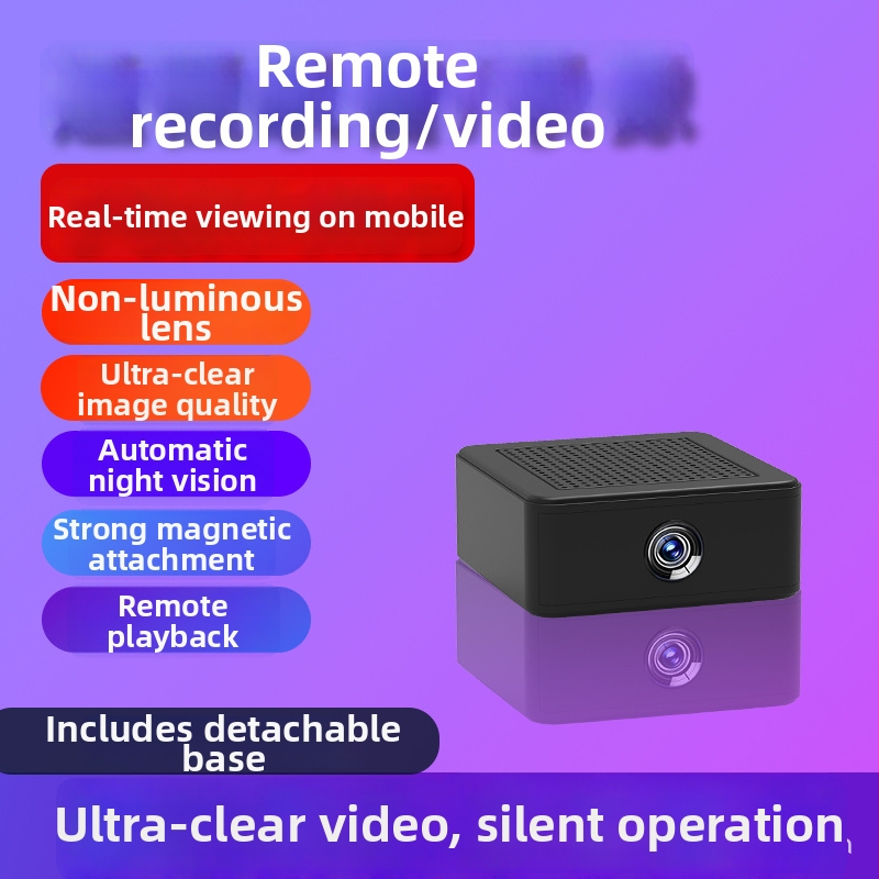 Namų belaidė stebėjimo mini kamera su Wi‑Fi nuotoline prieiga, 1080p plačiaus kampu, TF kortelės palaikymas, mobilioji programa