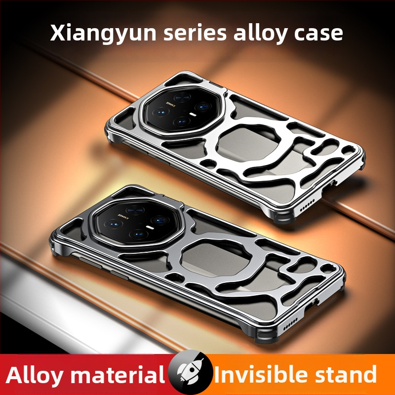 Μεταλλική θήκη Huawei Mate60 με αερισμό ψύξης και βάση φακού, φινίρισμα ηλεκτροπλατίωσης