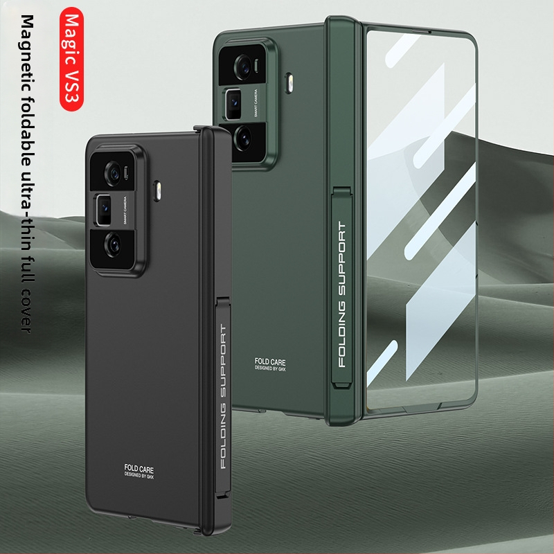 GKK vāciņš priekš Honor MagicVS3 – matēta PC, bracket stila, pretkritienu aizsardzība, magnētisks saliekams mehānisms, pilns pārklājums