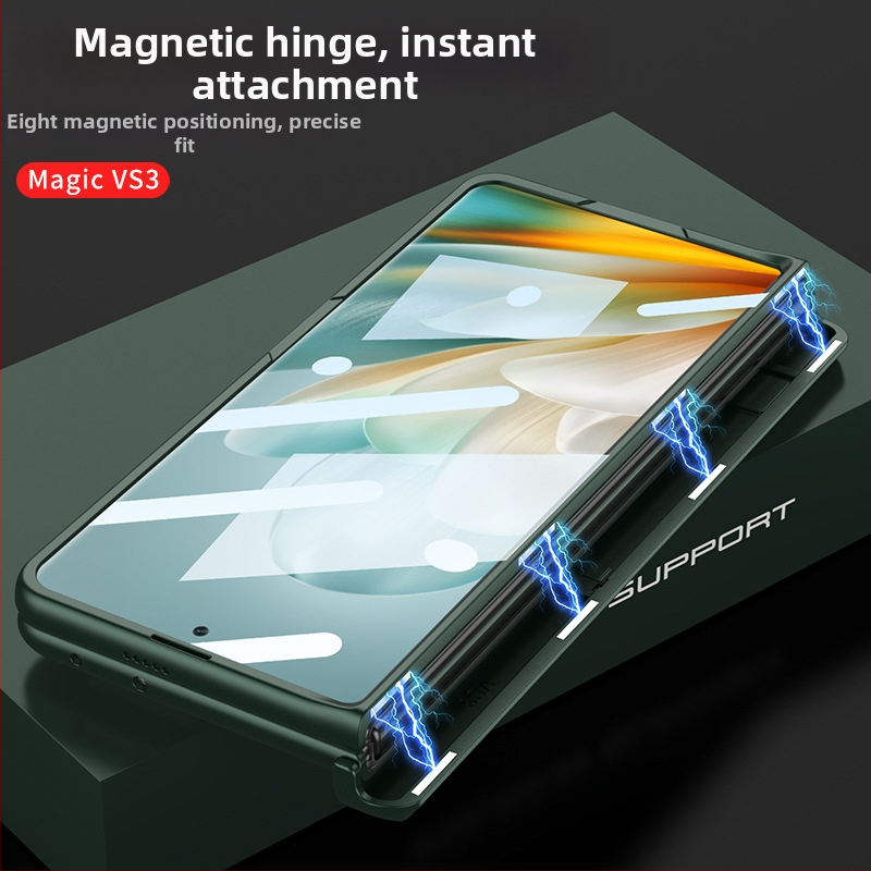 GKK vāciņš priekš Honor MagicVS3 – matēta PC, bracket stila, pretkritienu aizsardzība, magnētisks saliekams mehānisms, pilns pārklājums