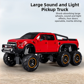 Off-road rotaļu automašīna bērniem 1:12 mērogā, plastmasa, seši riteņi, inerciāla piedziņa, skaņa un gaismas