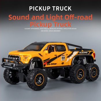 Off-road rotaļu automašīna bērniem 1:12 mērogā, plastmasa, seši riteņi, inerciāla piedziņa, skaņa un gaismas