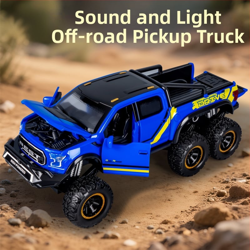 Off-road rotaļu automašīna bērniem 1:12 mērogā, plastmasa, seši riteņi, inerciāla piedziņa, skaņa un gaismas