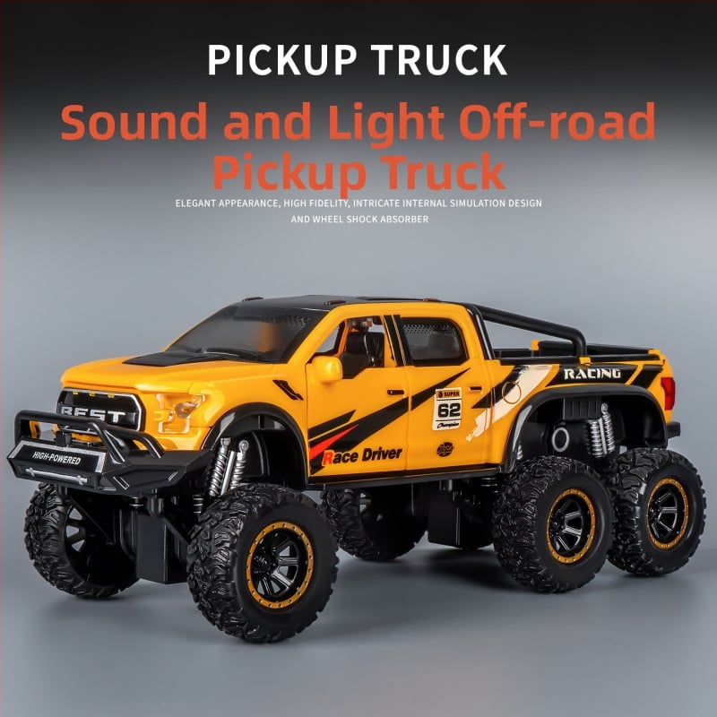 Off-road rotaļu automašīna bērniem 1:12 mērogā, plastmasa, seši riteņi, inerciāla piedziņa, skaņa un gaismas