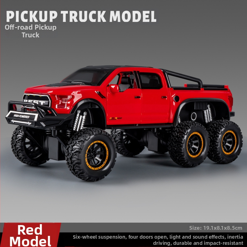 Off-road rotaļu automašīna bērniem 1:12 mērogā, plastmasa, seši riteņi, inerciāla piedziņa, skaņa un gaismas