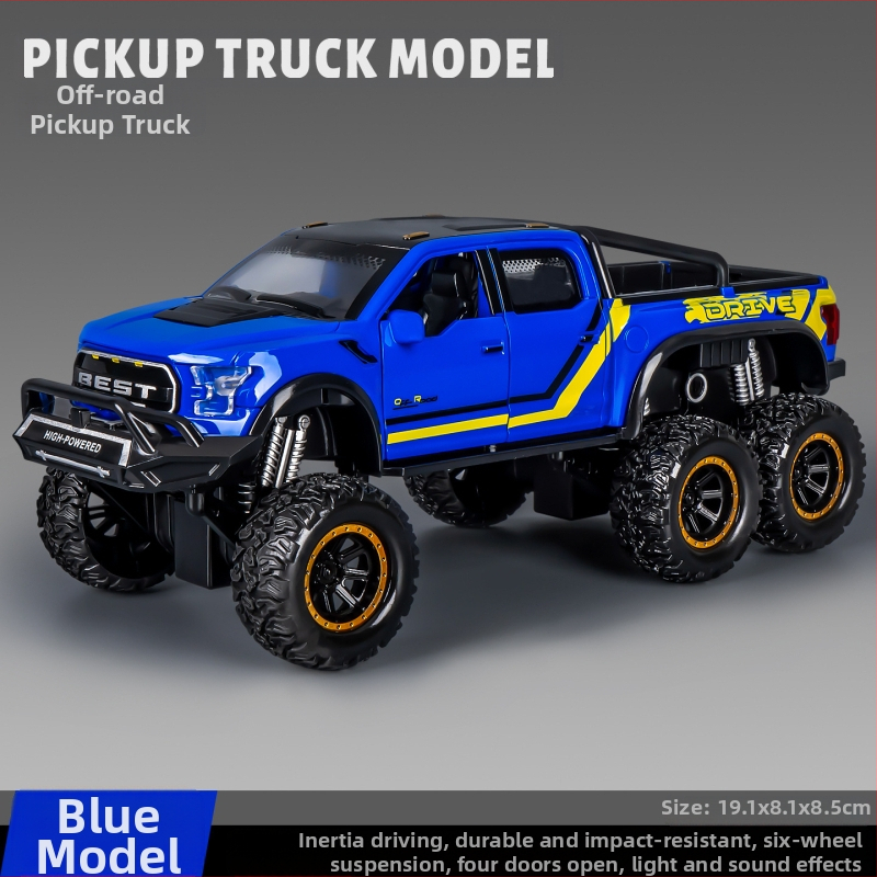 Off-road rotaļu automašīna bērniem 1:12 mērogā, plastmasa, seši riteņi, inerciāla piedziņa, skaņa un gaismas