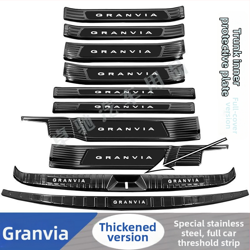Gravia sliekšņa josla – sagaidīšanas pedāļa un bagāžas aizsargs, dekoratīva aizmugures stieņa uzlīme, saderīgs ar Toyota