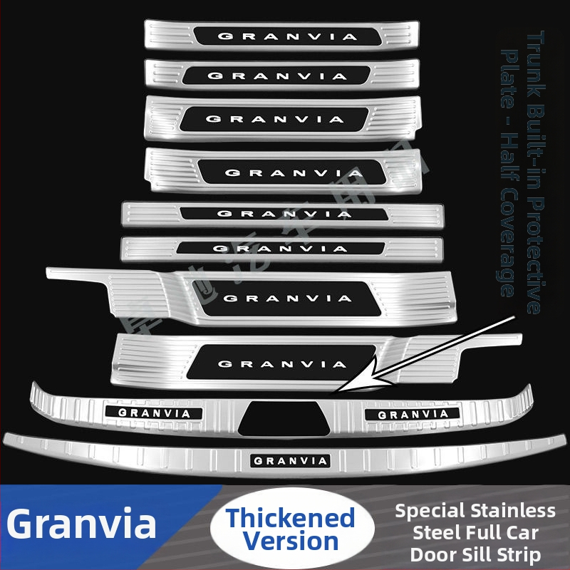 Gravia slenksčio juostelė įėjimo pedalui ir bagažo apsauga – dekoratyvinis galinis lipdukas, suderinama su Toyota