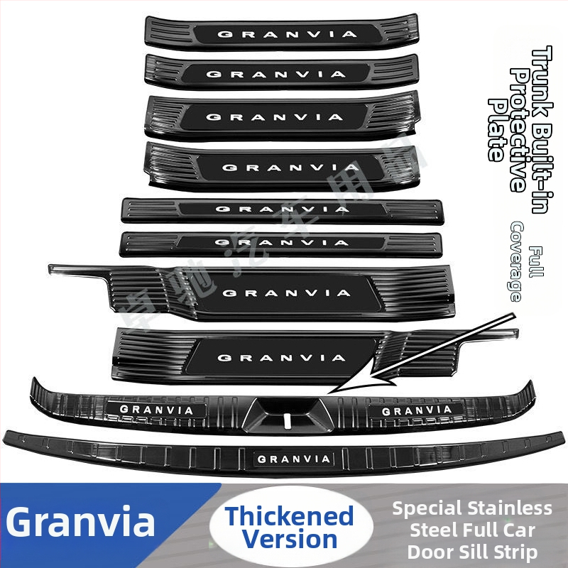 Gravia sliekšņa josla – sagaidīšanas pedāļa un bagāžas aizsargs, dekoratīva aizmugures stieņa uzlīme, saderīgs ar Toyota