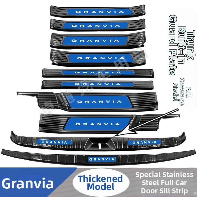 Gravia sliekšņa josla – sagaidīšanas pedāļa un bagāžas aizsargs, dekoratīva aizmugures stieņa uzlīme, saderīgs ar Toyota