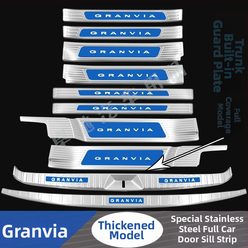 Gravia sliekšņa josla – sagaidīšanas pedāļa un bagāžas aizsargs, dekoratīva aizmugures stieņa uzlīme, saderīgs ar Toyota