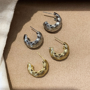 Геометрични обеци за уши със стоманени шипове, основа от сплав, покритие, екологично електроплатиране (модел 236)