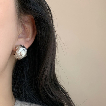 Геометрични обеци за уши със стоманени шипове, основа от сплав, покритие, екологично електроплатиране (модел 236)