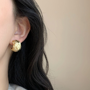 Геометрични обеци за уши със стоманени шипове, основа от сплав, покритие, екологично електроплатиране (модел 236)