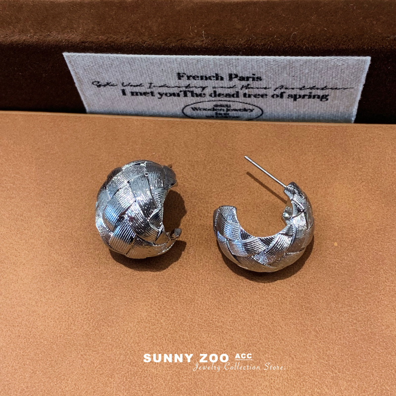 Геометрични обеци за уши със стоманени шипове, основа от сплав, покритие, екологично електроплатиране (модел 236)