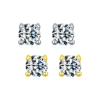 925-ös ezüst fülbevaló moissanittel, antiallergén, geometriai dizájn