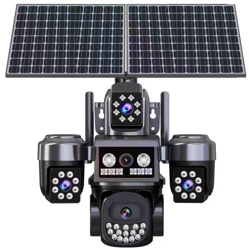 Φωτοβολταϊκή εξωτερική κάμερα με απομακρυσμένο έλεγχο μέσω κινητής συσκευής, HD νυχτερινή όραση, 5V τροφοδοσία, 0.001 lux, -20°C έως 45°C, εξωτερική χρήση, λειτουργία συναγερμού
