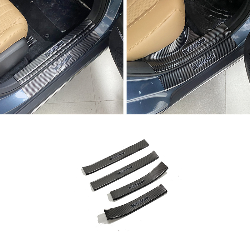 Plastični set pragova vrata, pedala dobrodošlice, zaštita prtljažnika i stražnjeg poklopca za Geely Em grand pete generacije, 26 modela