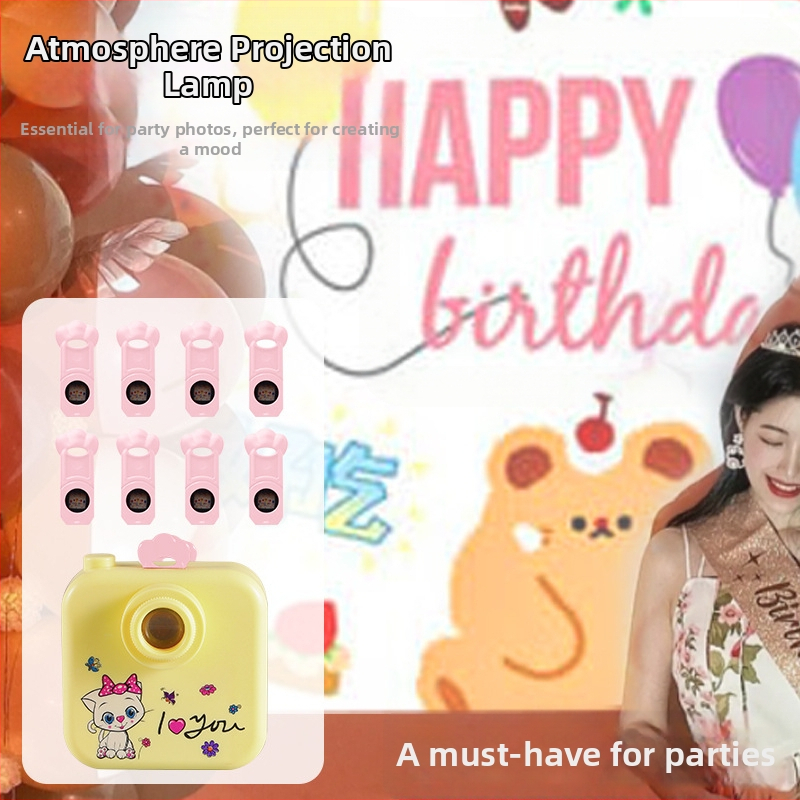 LED projektorová hračka na narodeniny: pozadie pre fotky, dekoratívna atmosféra a usporiadanie scén, pre vek 15–35