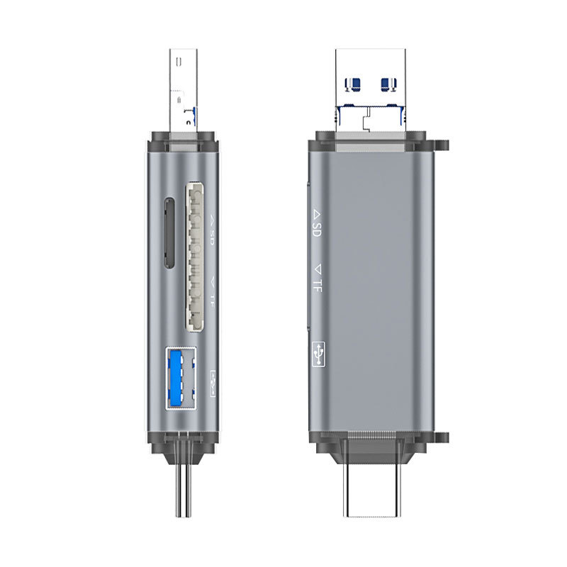 USB 3.0 čitač kartica s dva utora, preklopni dizajn, SDHC podrška, kompatibilan s Type-C uređajima