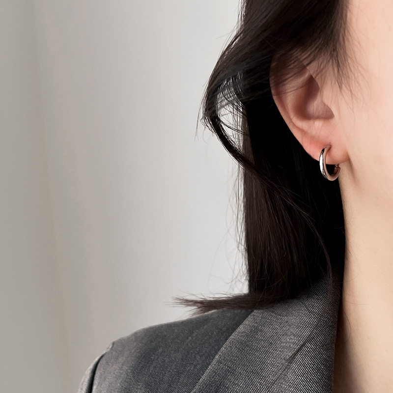 Клипсови силиконови обици, мед, електроплатирани, геометричен стил