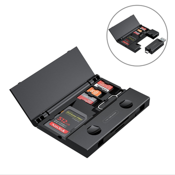 Cititor de carduri USB 3.0 multifuncțional cu interfață USB-C, suport SD/SDHC/TF, conectare externă, plastic ABS, 20 g