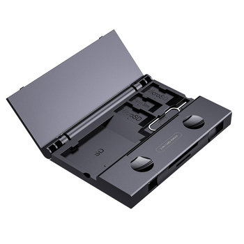 Cititor de carduri USB 3.0 multifuncțional cu interfață USB-C, suport SD/SDHC/TF, conectare externă, plastic ABS, 20 g