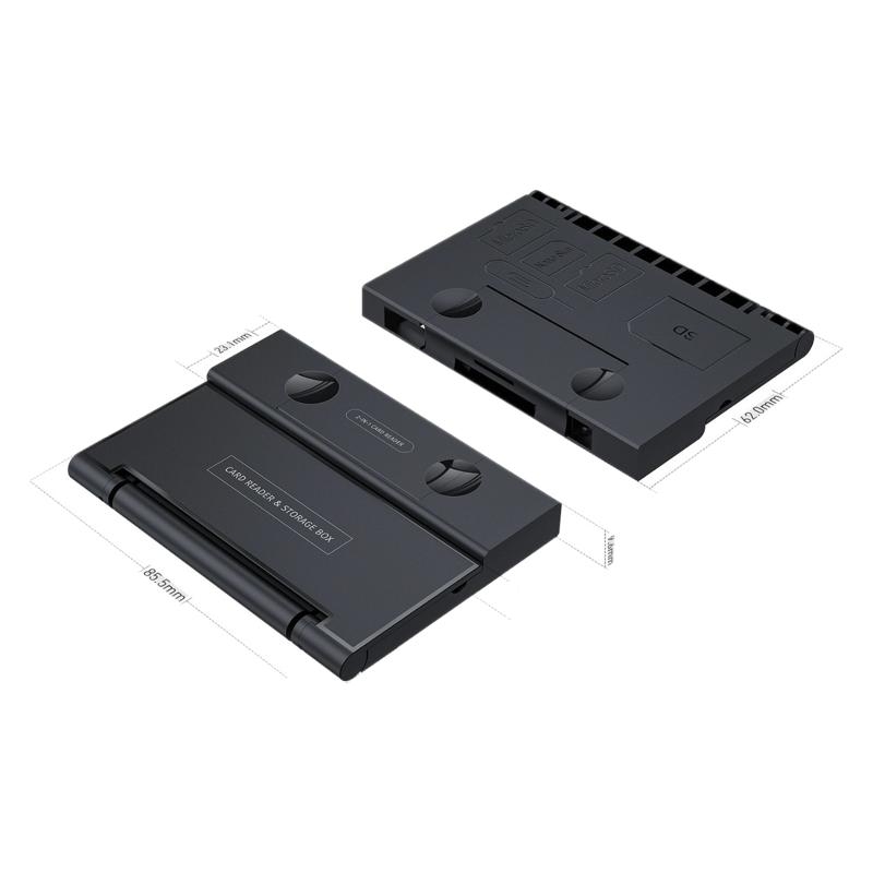 Cititor de carduri USB 3.0 multifuncțional cu interfață USB-C, suport SD/SDHC/TF, conectare externă, plastic ABS, 20 g