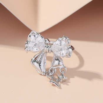Ušna obruč s Starlight Bow Zircon, bakar s ugrađenim cirkonijem, dizajn mašna, unisex stil