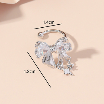 Ušna obruč s Starlight Bow Zircon, bakar s ugrađenim cirkonijem, dizajn mašna, unisex stil