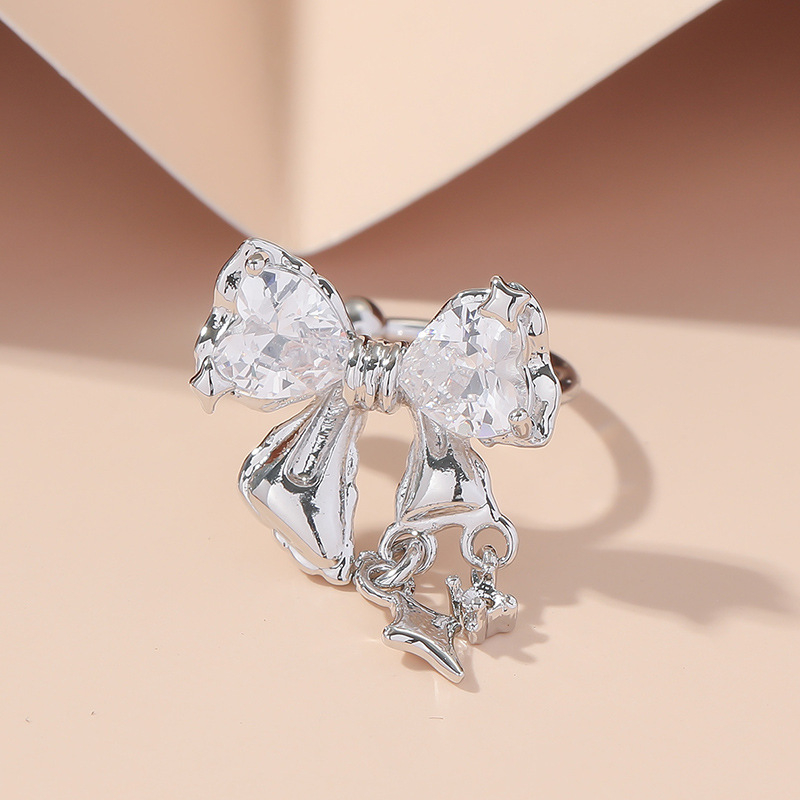 Ušna obruč s Starlight Bow Zircon, bakar s ugrađenim cirkonijem, dizajn mašna, unisex stil