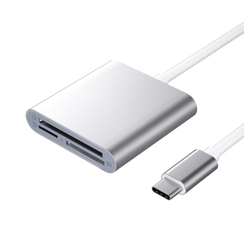 USB 3.0 Αναγνώστης Καρτών, Τριών σε Ένα, αλουμινένιο κράμα, υποστηρίζει CF/SD/TF κάρτες, εξωτερική εγκατάσταση, μοντέλο HZ-C003