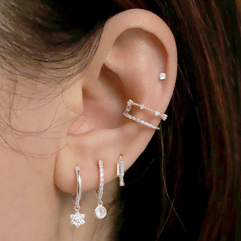 Ушни клипове с геометричен дизайн, меден материал, U-образна форма, електроплакирано покритие, есен 2023