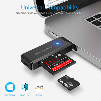 HYD-7008B USB 3.0 Αναγνώστης καρτών — υποστηρίζει SD, SDHC, MMC Plus, TF, RS-MMC, MMCmobile; συμβατός με όλα τα λειτουργικά συστήματα; προέλευση Shenzhen