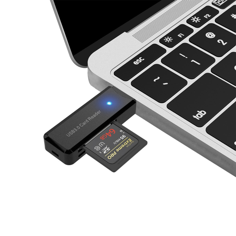 HYD-7008B USB 3.0 Αναγνώστης καρτών — υποστηρίζει SD, SDHC, MMC Plus, TF, RS-MMC, MMCmobile; συμβατός με όλα τα λειτουργικά συστήματα; προέλευση Shenzhen