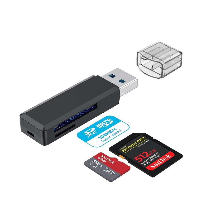 HYD-7008B USB 3.0 Αναγνώστης καρτών — υποστηρίζει SD, SDHC, MMC Plus, TF, RS-MMC, MMCmobile; συμβατός με όλα τα λειτουργικά συστήματα; προέλευση Shenzhen