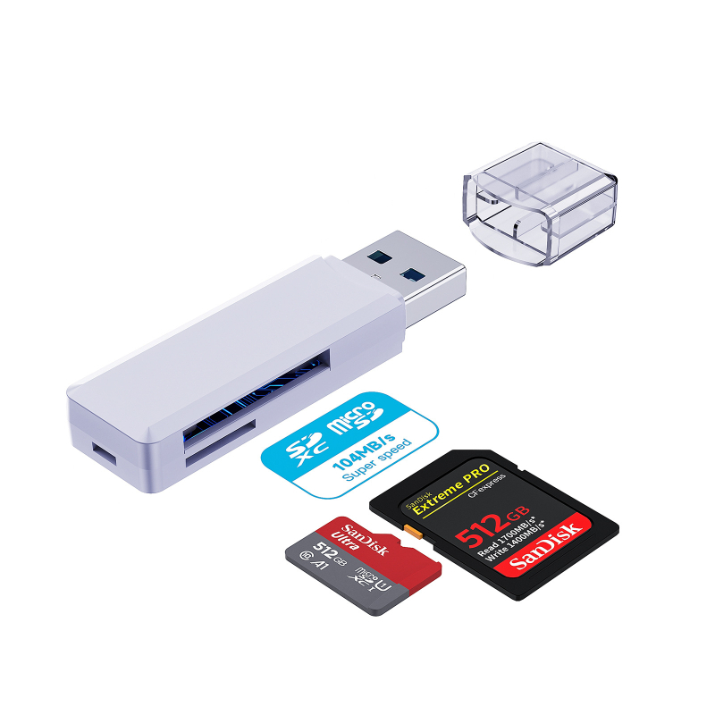 HYD-7008B USB 3.0 Αναγνώστης καρτών — υποστηρίζει SD, SDHC, MMC Plus, TF, RS-MMC, MMCmobile; συμβατός με όλα τα λειτουργικά συστήματα; προέλευση Shenzhen