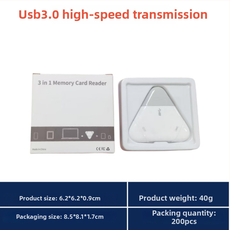 Trojný magnetický čítač kariet pre Apple Type-C a USB počítače, Android tablety, SD/TF karty (OTG) – Model C23, USB 2.0, externý