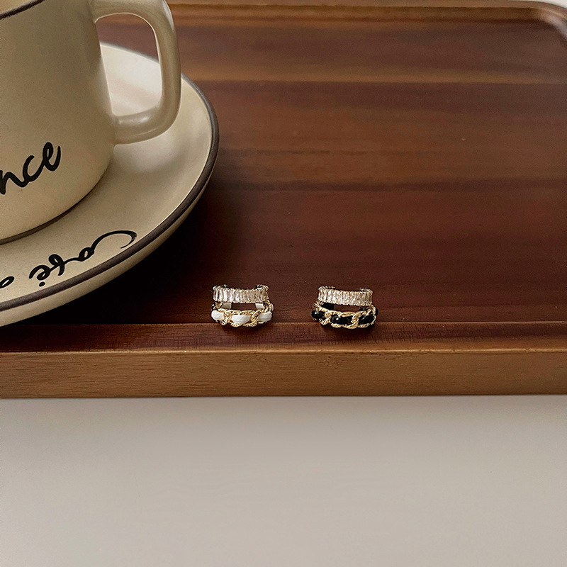 Ушни клипсове за жени, двойно усукани, Rhinestone кристали, геометричен стил, електроплатина