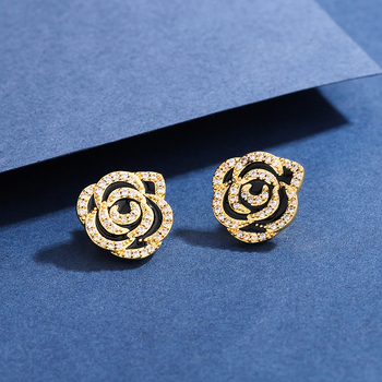 Медни verdens обеци във форма на цвете — Silver flight, електроплакиране, клипс за слушалки