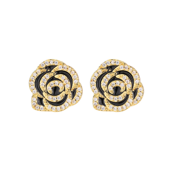 Медни verdens обеци във форма на цвете — Silver flight, електроплакиране, клипс за слушалки