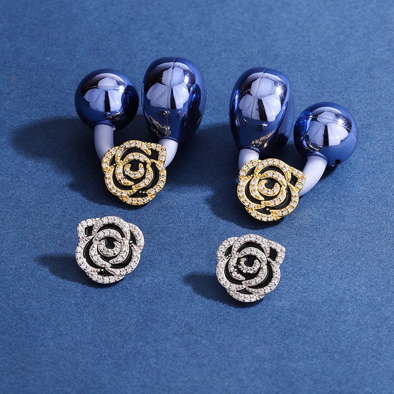 Медни verdens обеци във форма на цвете — Silver flight, електроплакиране, клипс за слушалки