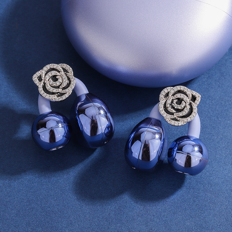 Медни verdens обеци във форма на цвете — Silver flight, електроплакиране, клипс за слушалки