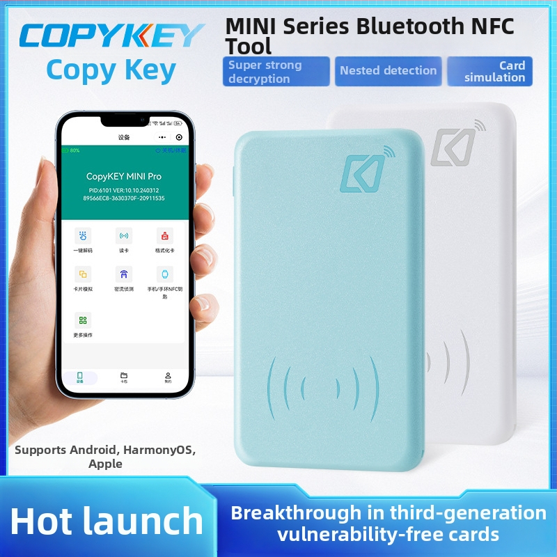 Copykey érintés nélküli kártyaolvasó ID/IC kártyákhoz, 125kHz-13.56MHz, tápellátás: lítium akkumulátor/USB