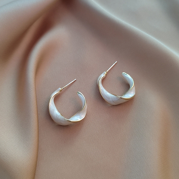 Kõrvarõngad klipsid – C-kujuline keerdgeomeetria, sulam, naiste stiil, prantsuse retro, õli töötlemine, tootmiskoode 367