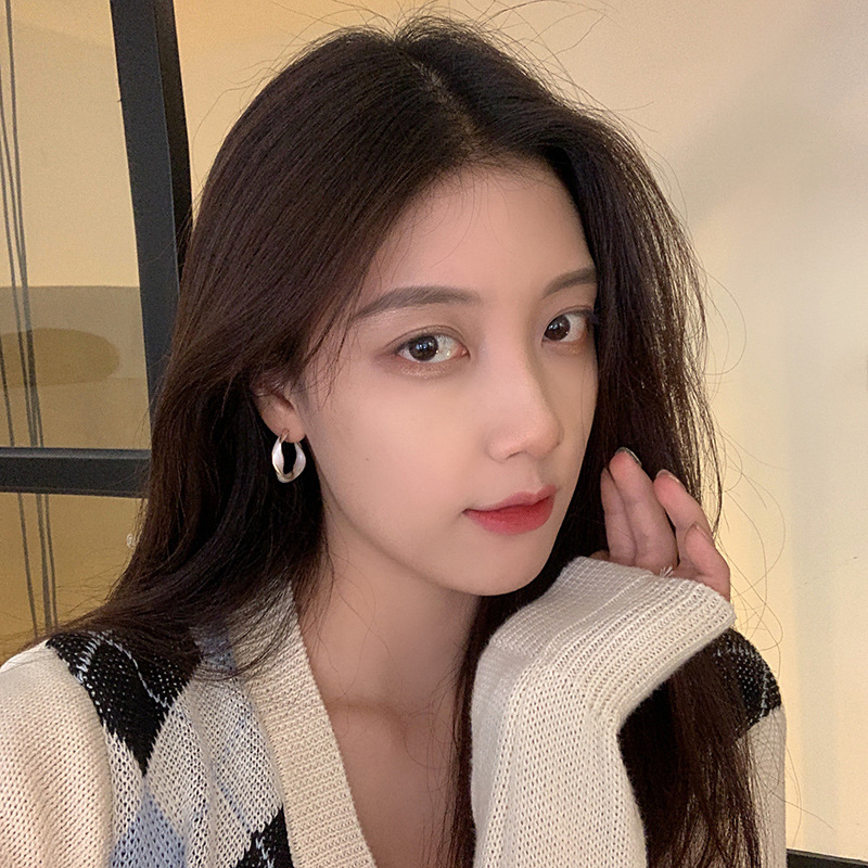 Kõrvarõngad klipsid – C-kujuline keerdgeomeetria, sulam, naiste stiil, prantsuse retro, õli töötlemine, tootmiskoode 367