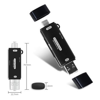 HX-519 Čitač kartica USB-C i USB 3.0 za SD/TF/MicroSD