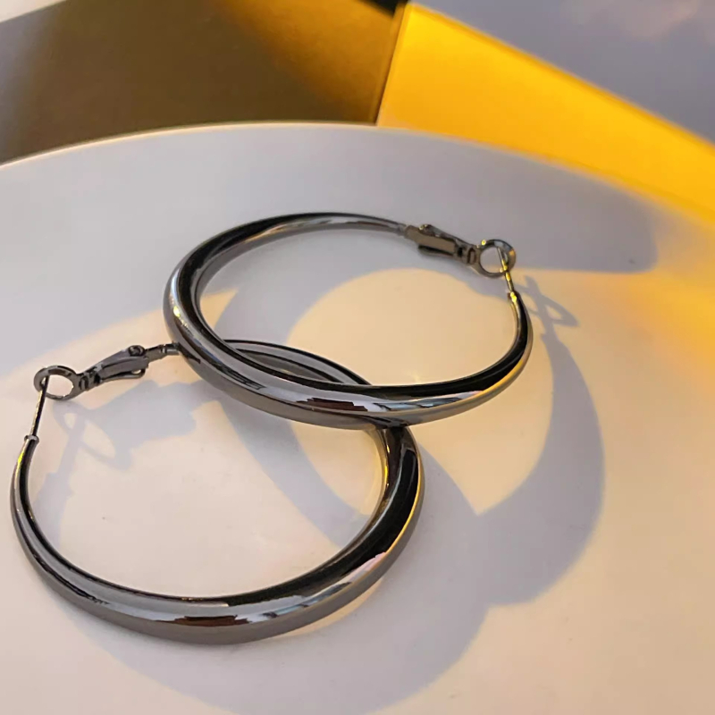 Metalne kružne geometrijske naušnice s elektroplatiranjem, za žene, svježi i sladak stil