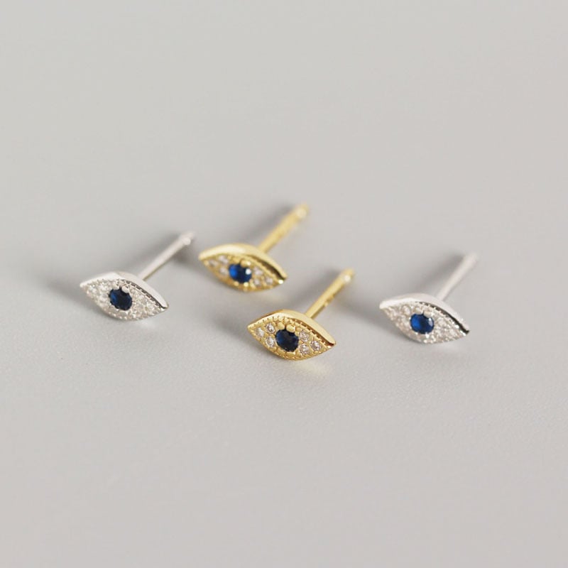 YHE0121 Naušnice od 925 srebra s Očima Đavola, prilagođene, elegantne i svestrane, s dijamantnim okom